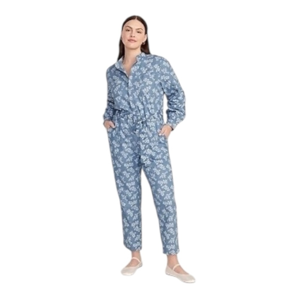 Old Navy Floral Utility Jean Jumpsuit size 2X